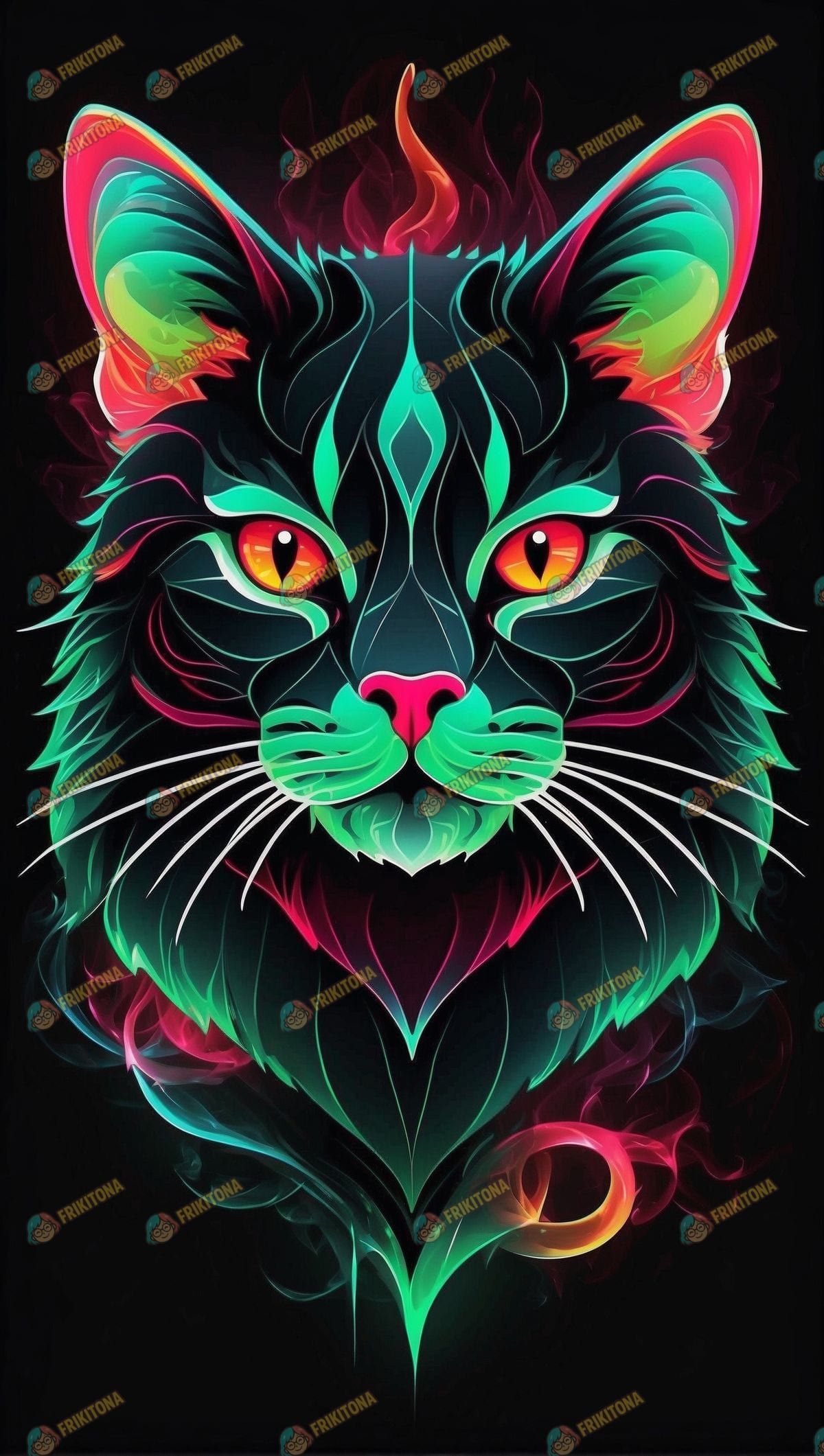 Diamond Painting: Gato Neón en la Oscuridad