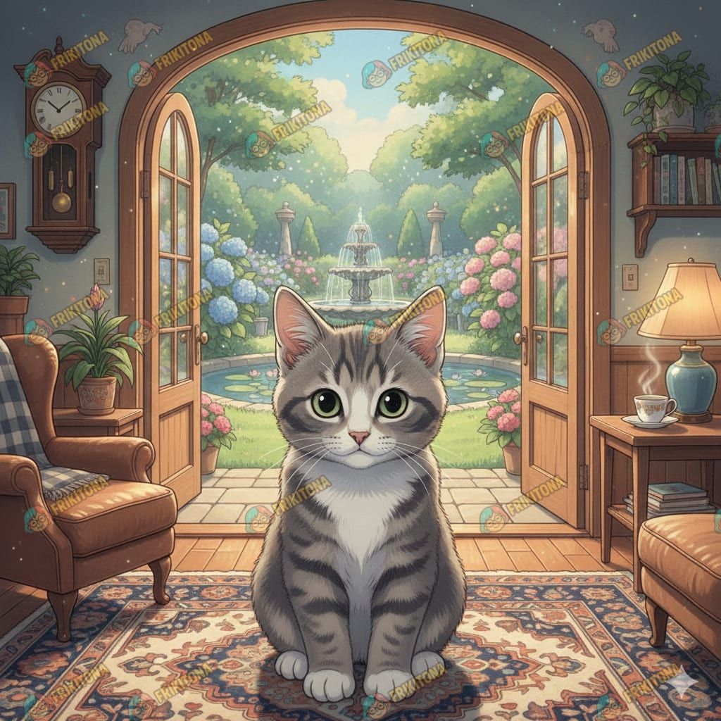 Diamond Painting: Gatito Curioso ante el Jardín