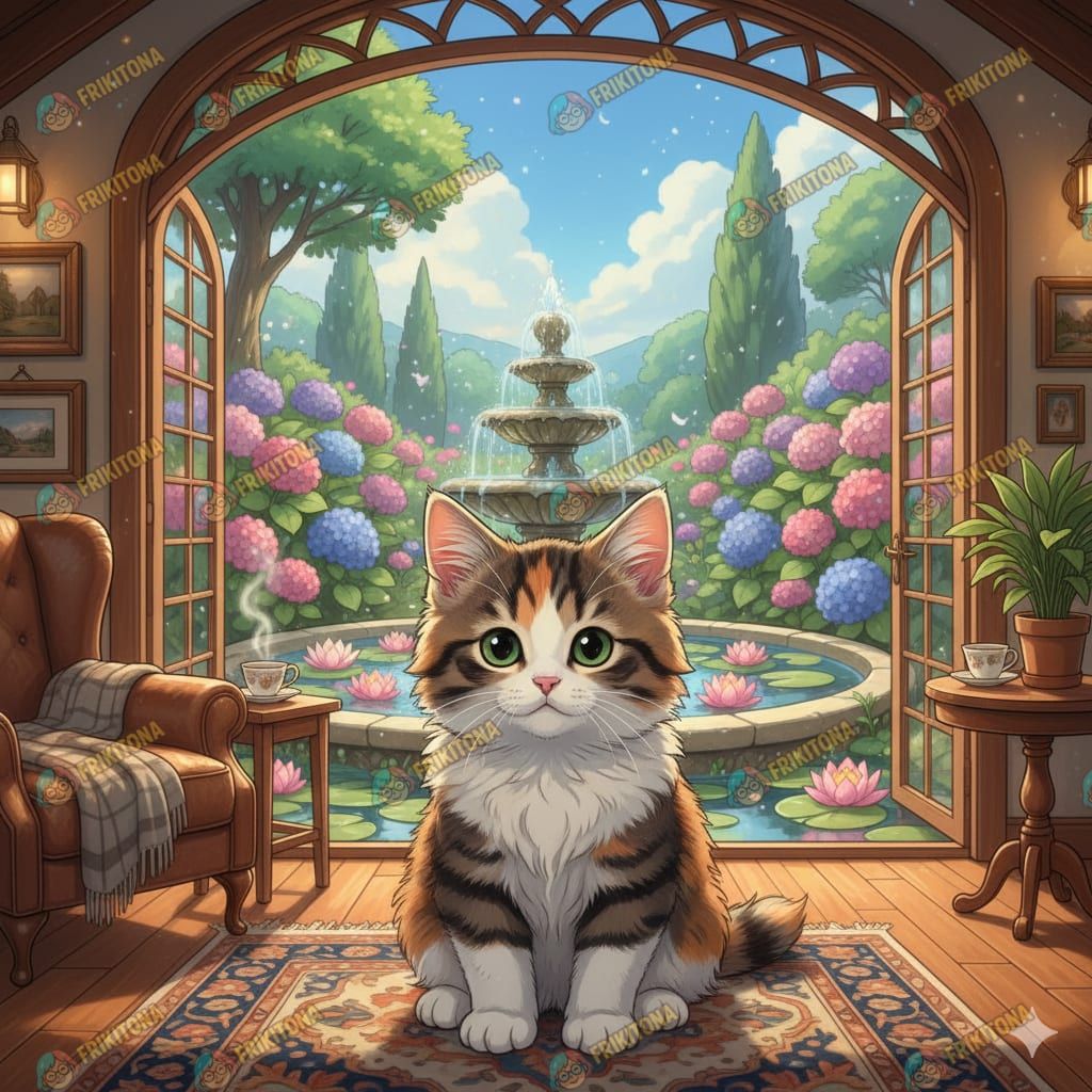 Diamond Painting: Gatita Tricolor en la Sala