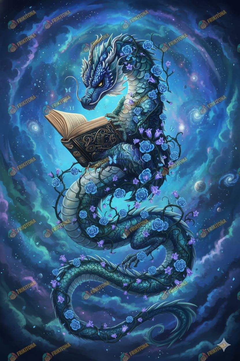 Diamond Painting: Dragón Lector entre Galaxias