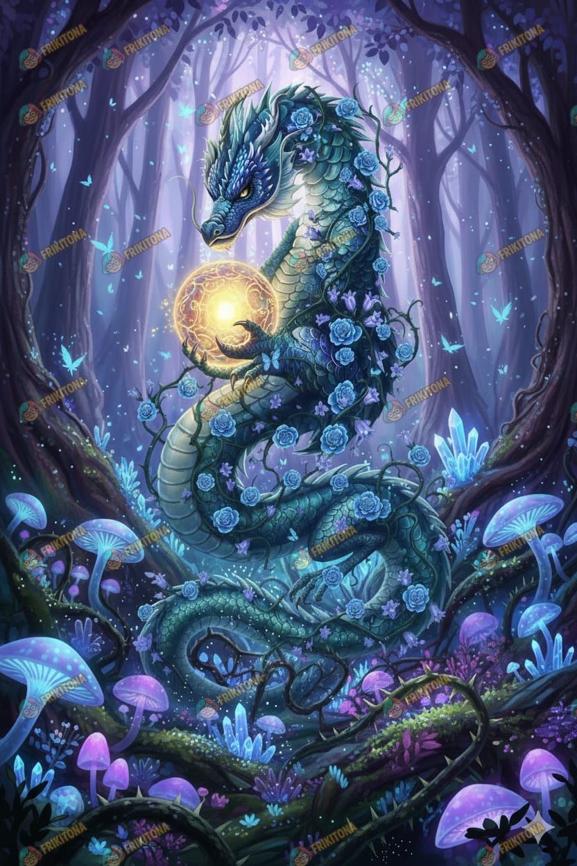 Diamond Painting: Dragón y la Esfera Dorada