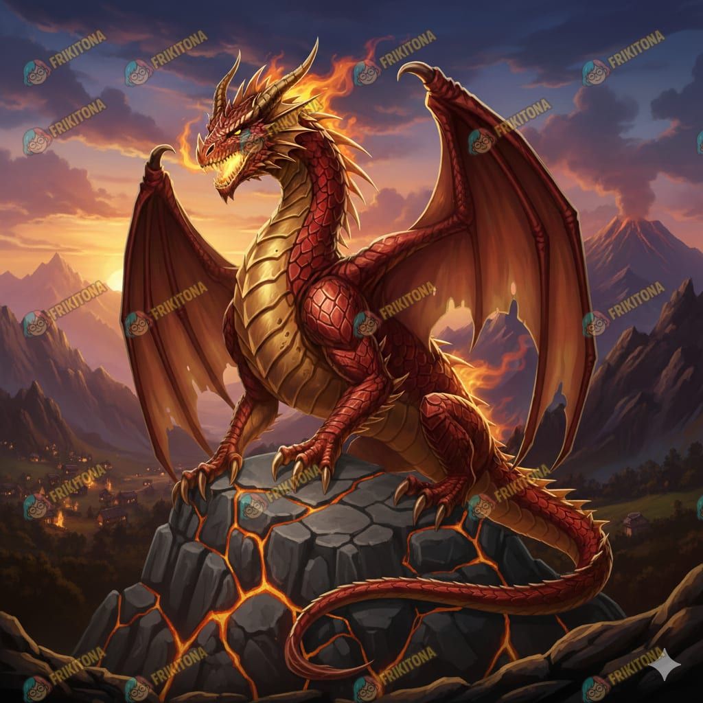 Diamond Painting: Dragón de Lava en Roca