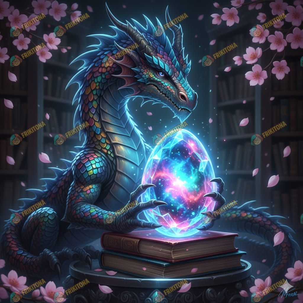 Diamond Painting: Dragón con Huevo Galáctico