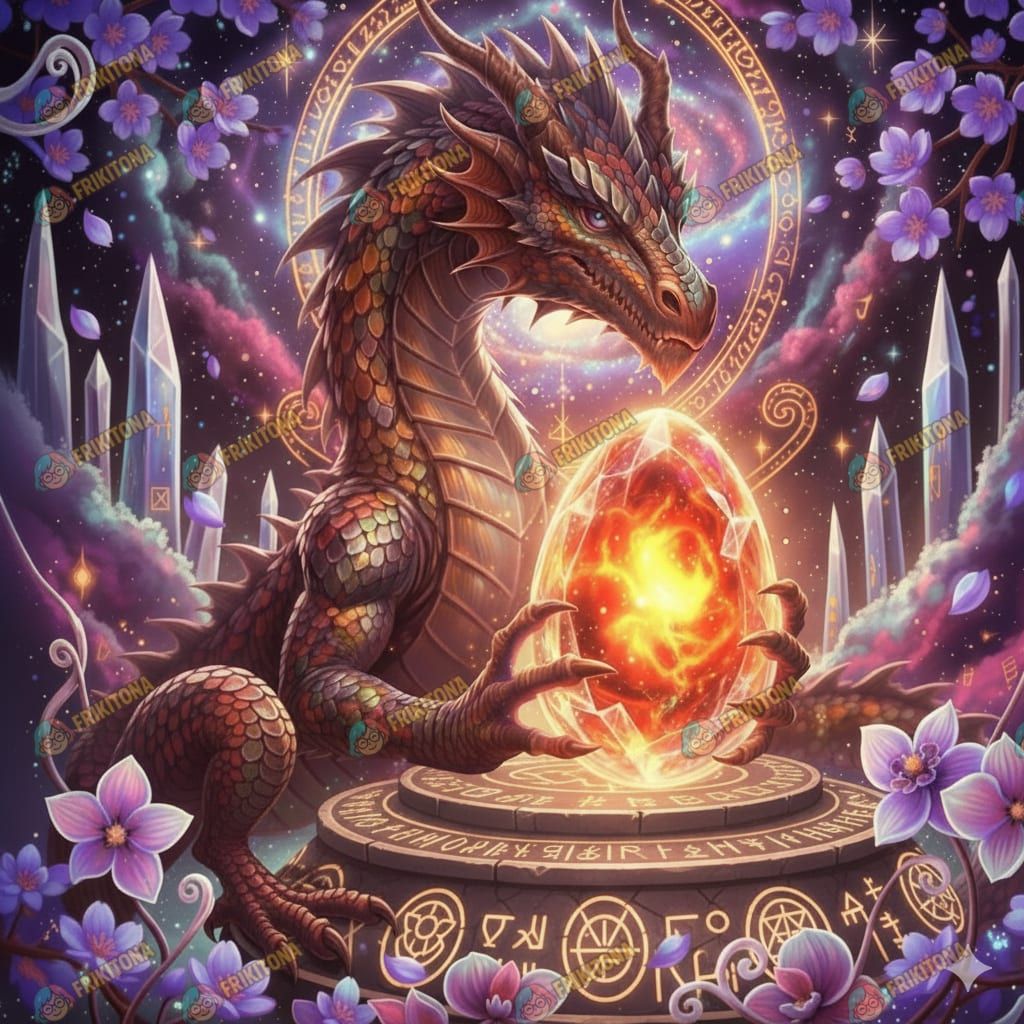 Diamond Painting: Dragón y Ritual del Huevo Ardiente