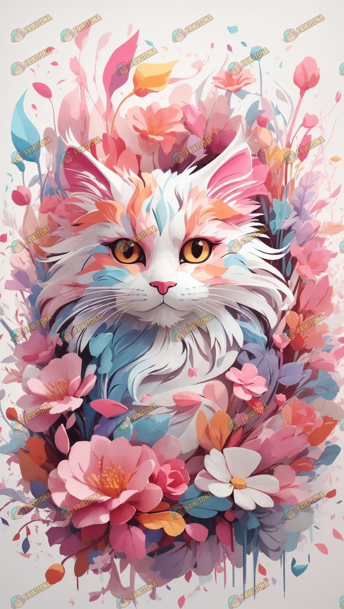 Diamond Painting: Gata Floral en Pastel