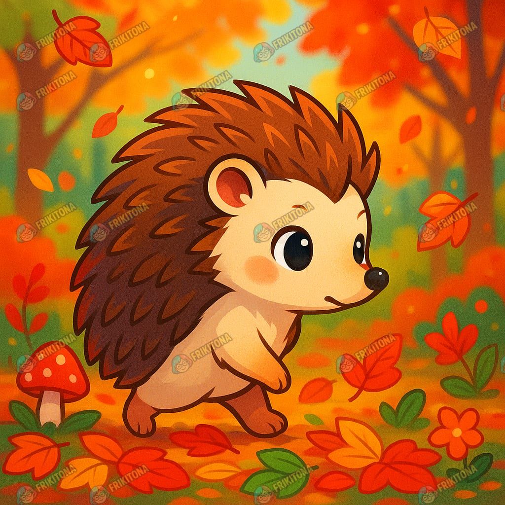 Diamond Painting: Erizo Kawaii en el Otoño