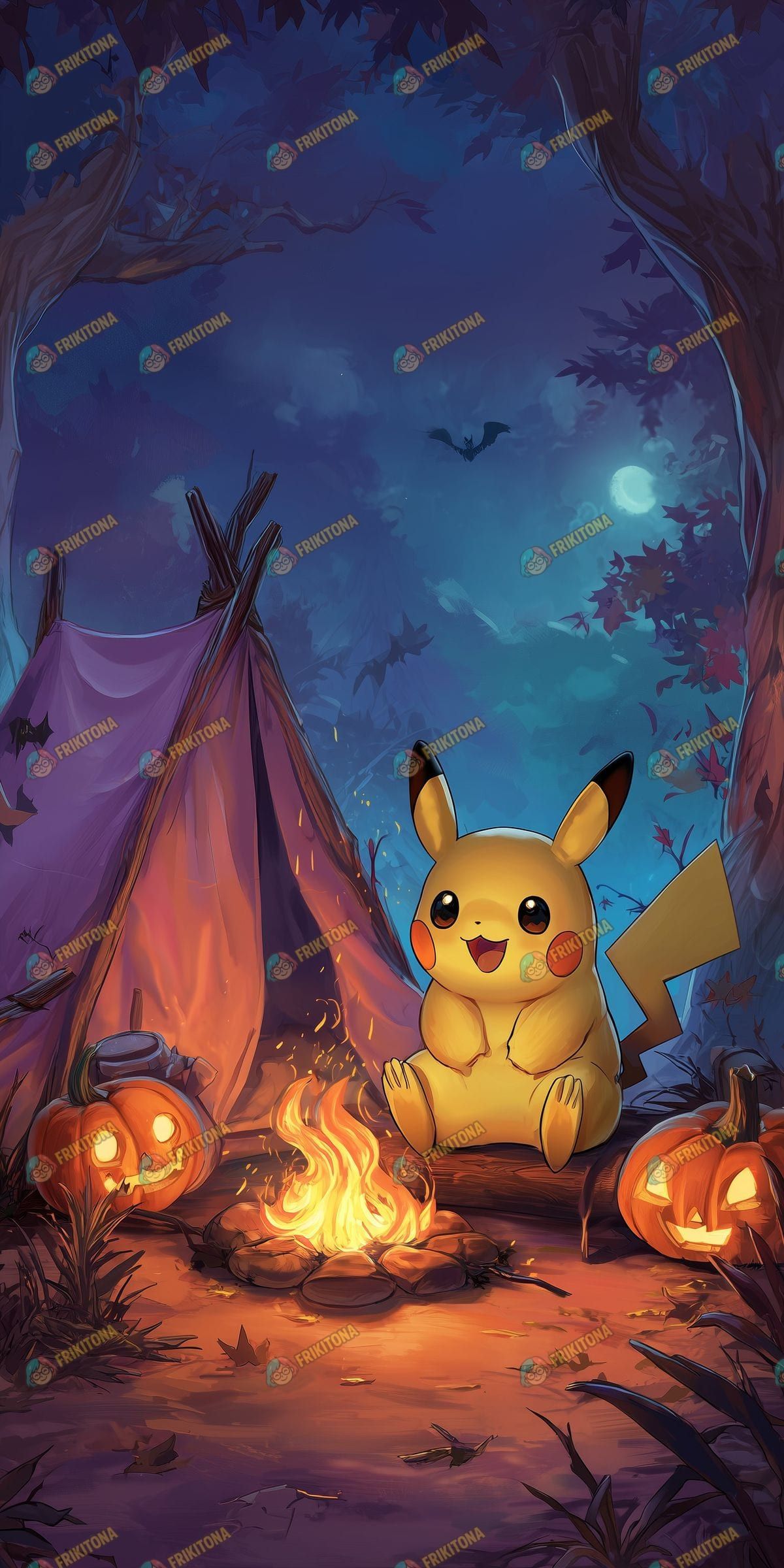 Diamond Painting: Pikachu en Halloween Nocturno