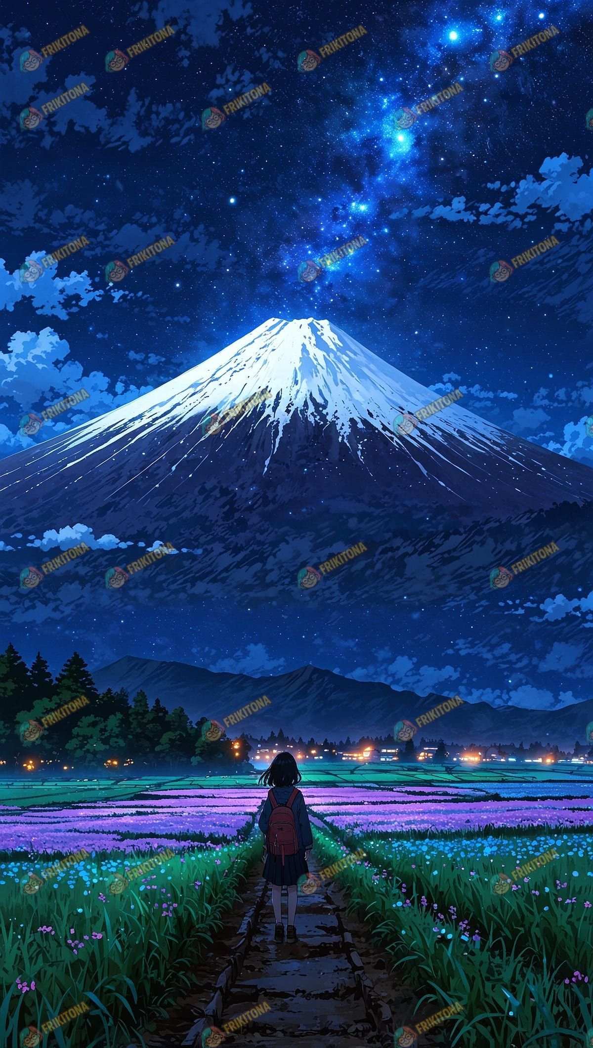 Diamond Painting: Hacia el Monte Fuji Nocturno