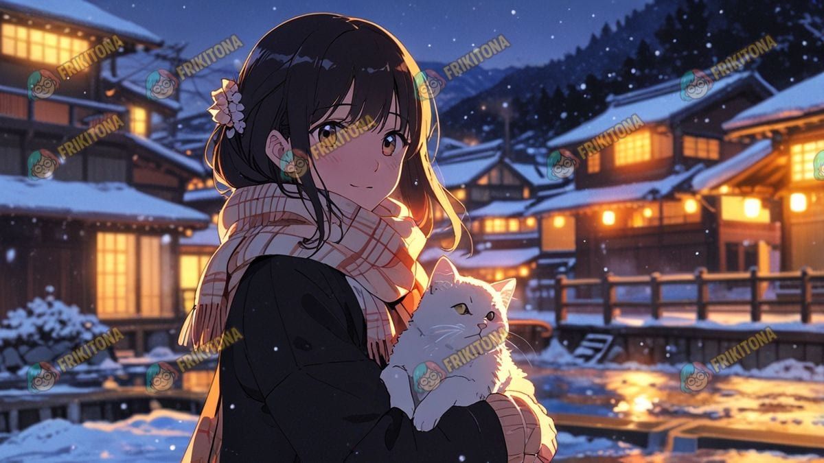 Diamond Painting: Chica de Invierno con Gatito