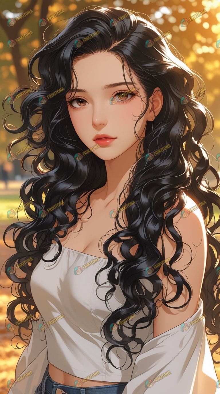 Diamond Painting: Belleza Otoñal de Rizos Negros