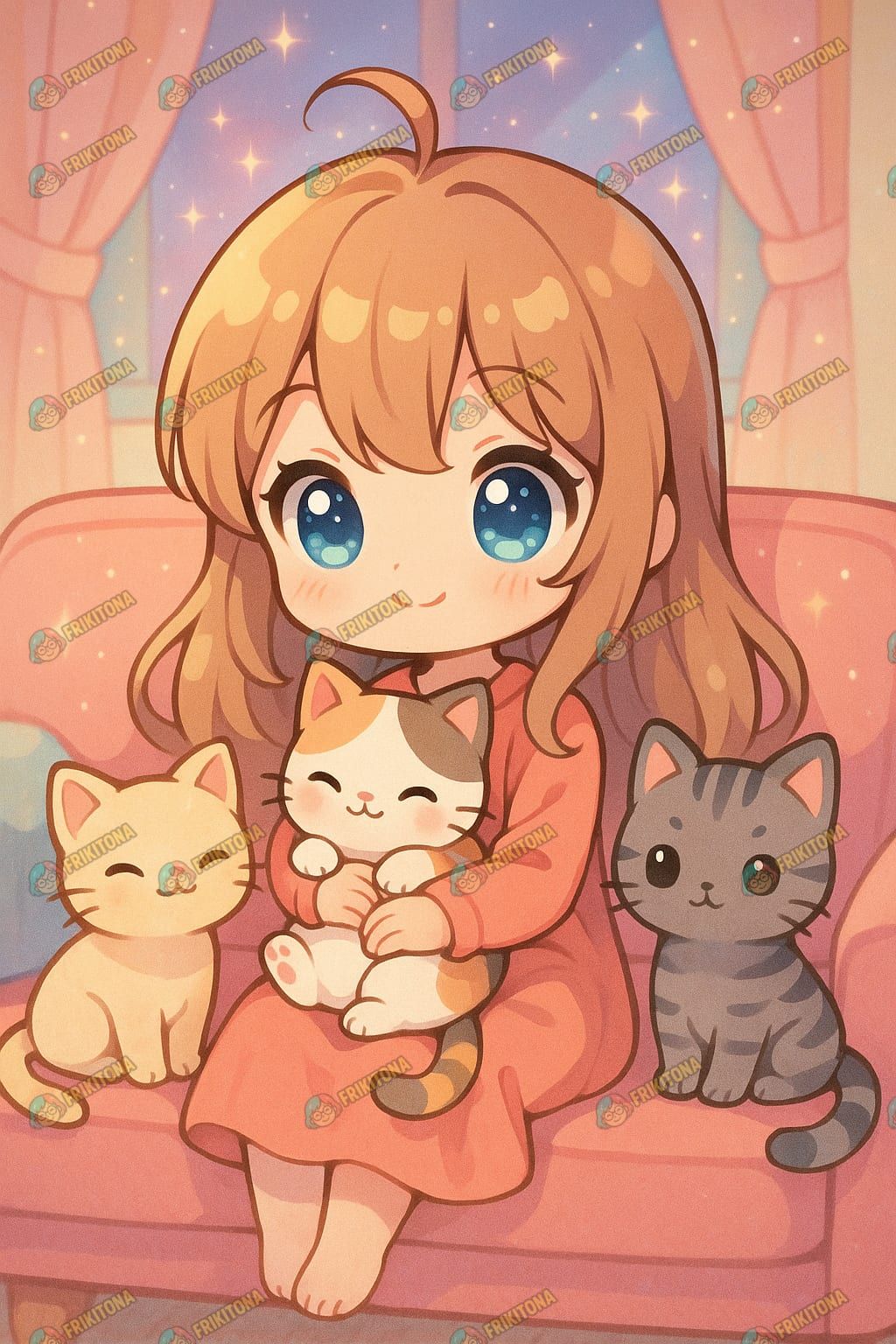 Diamond Painting: Tres Gatitos en el Sofá