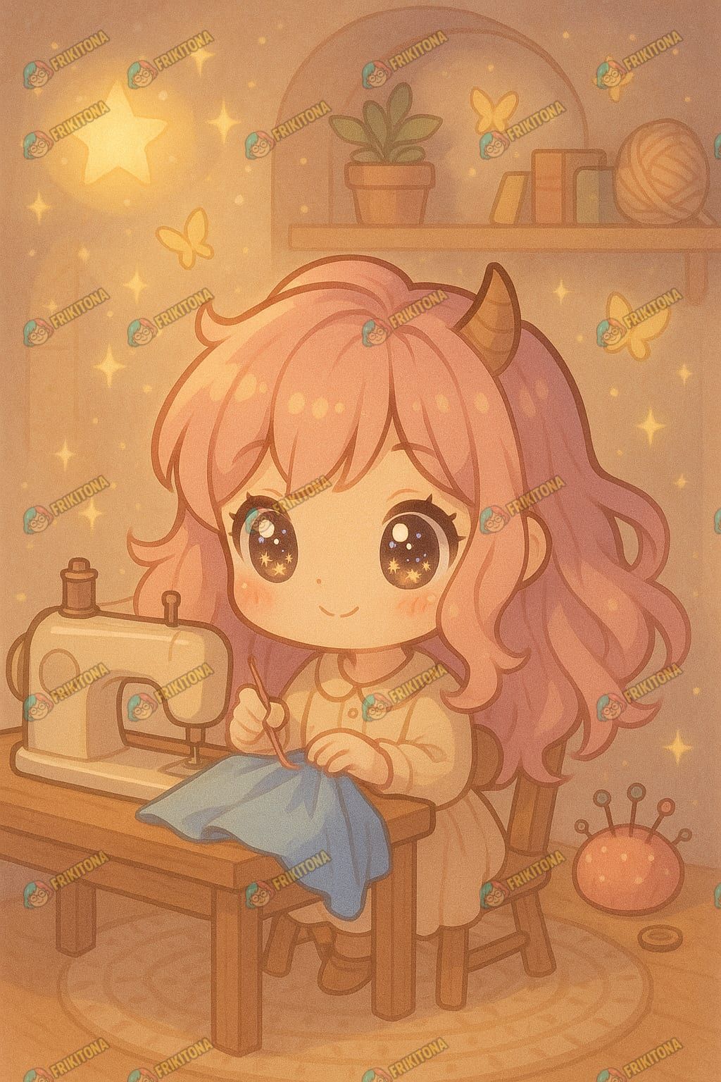 Diamond Painting: Costurera con Cuernos Mágicos