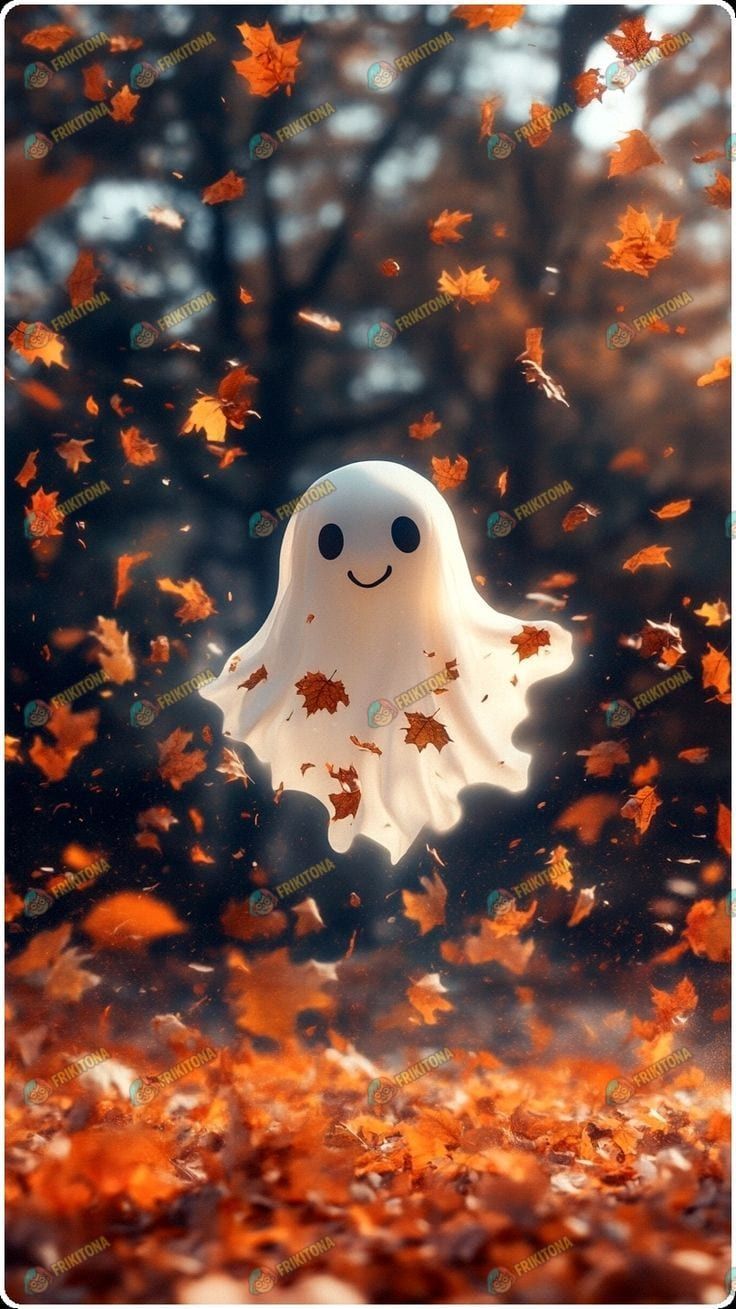 Diamond Painting: Fantasmita en Hojas de Otoño