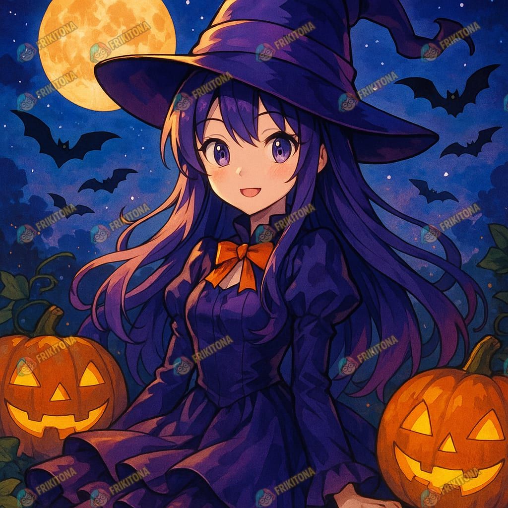 Diamond Painting: Bruja Anime Bajo Luna Llena