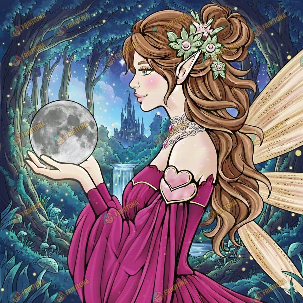 Diamond Painting: Hada Élfica con la Luna