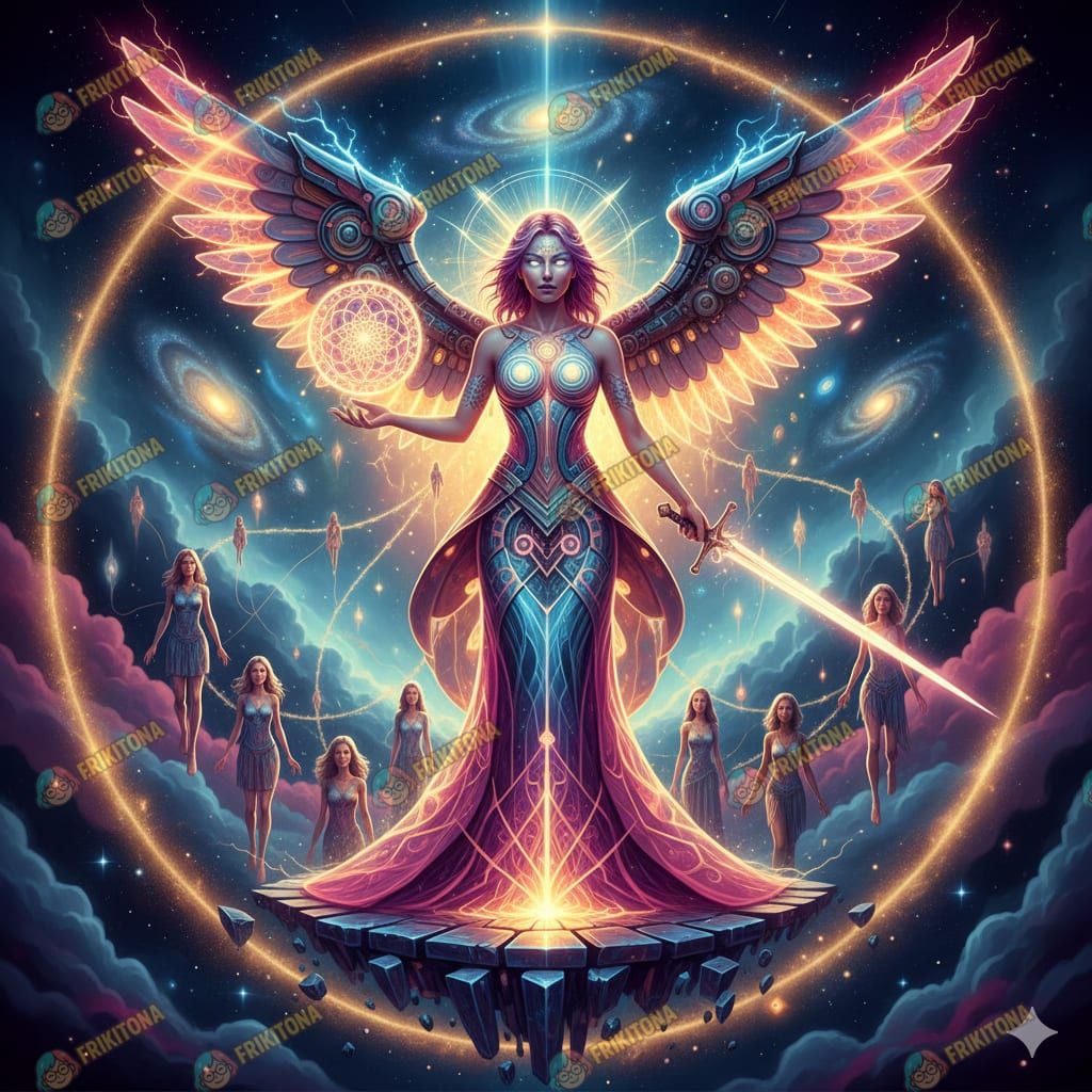 Diamond Painting: Ángel Guerrera con Espada Cósmica