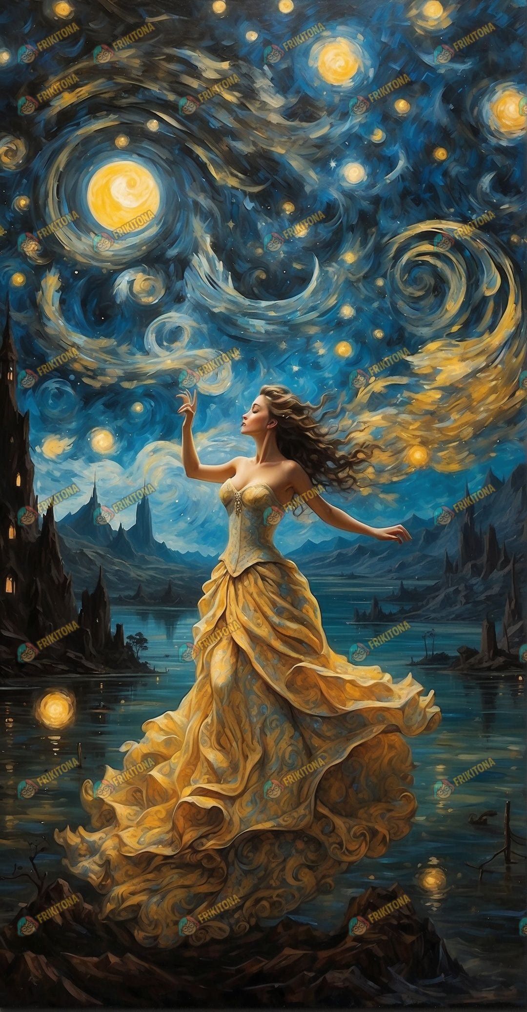 Diamond Painting: Bailarina en Noche Estrellada