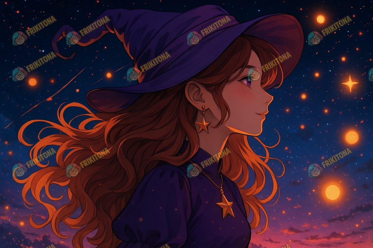 Diamond Painting: Bruja Anime Mirando las Estrellas