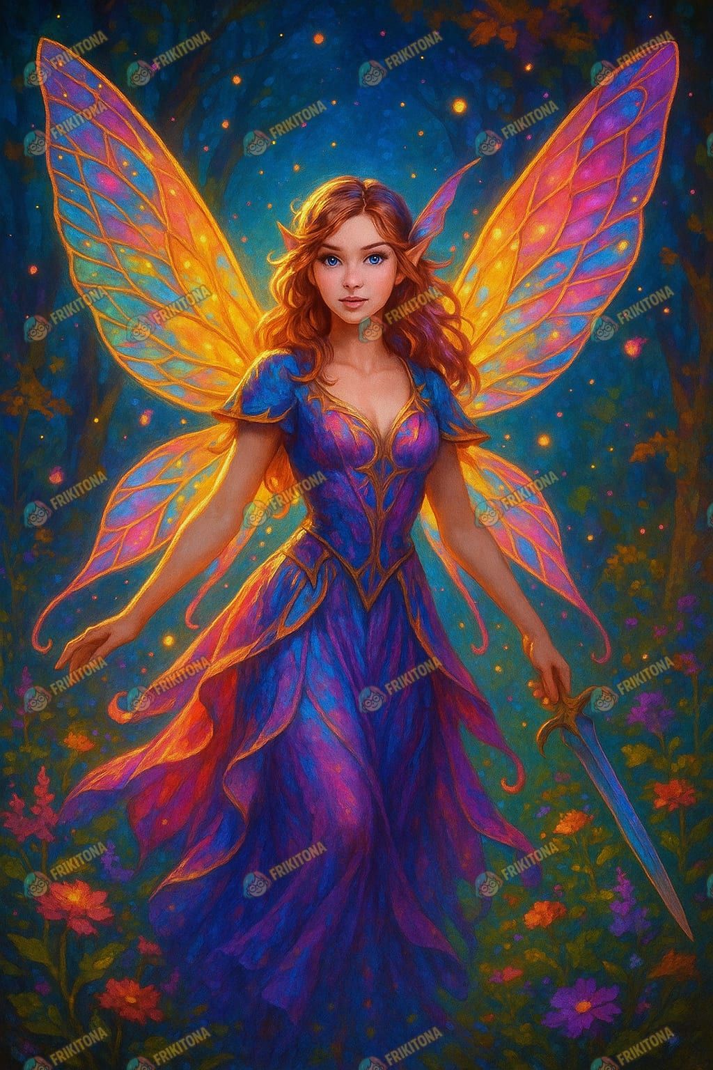 Diamond Painting: Hada Guerrera del Anochecer