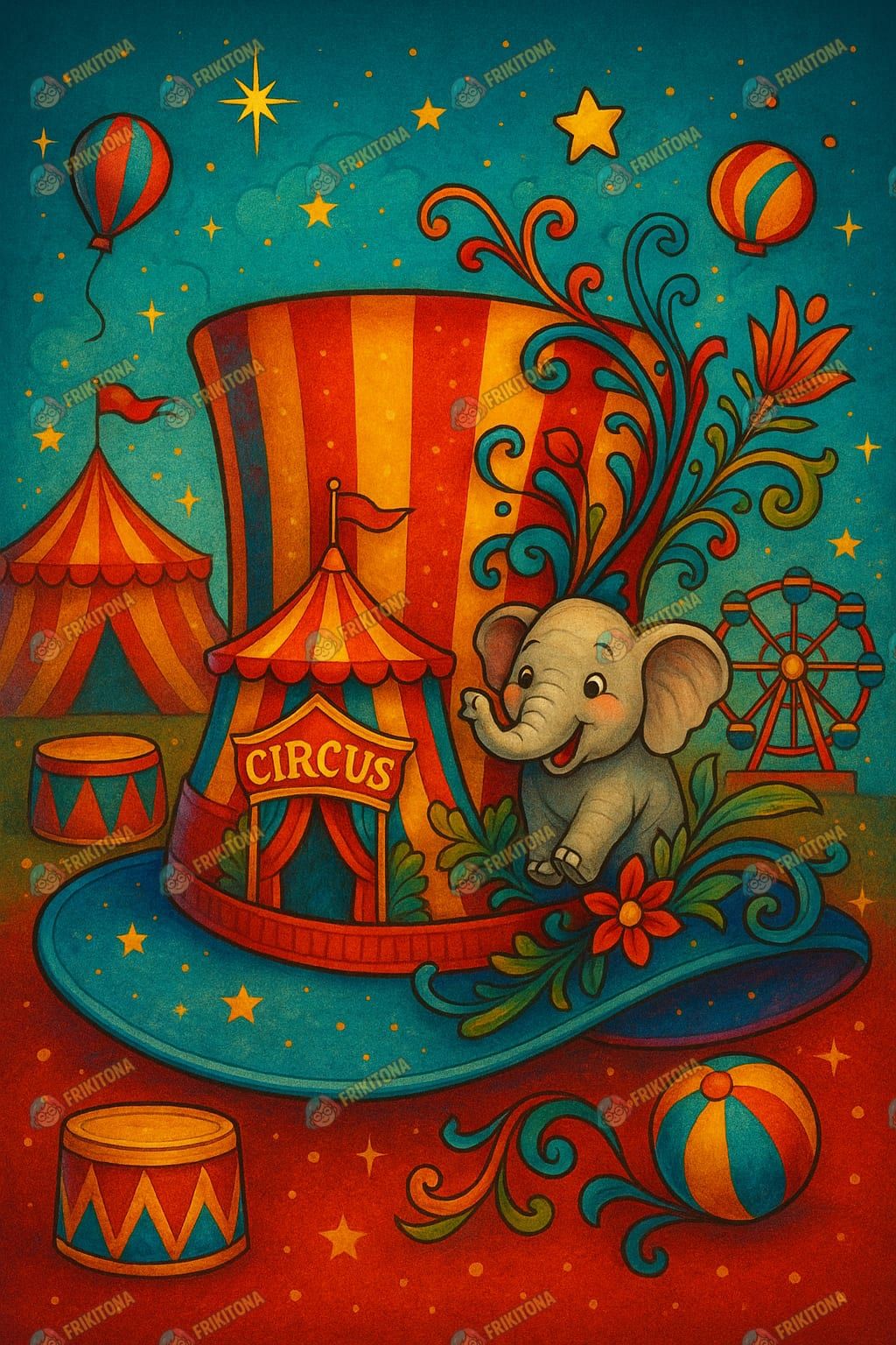 Diamond Painting: Sombrero Mágico del Circo