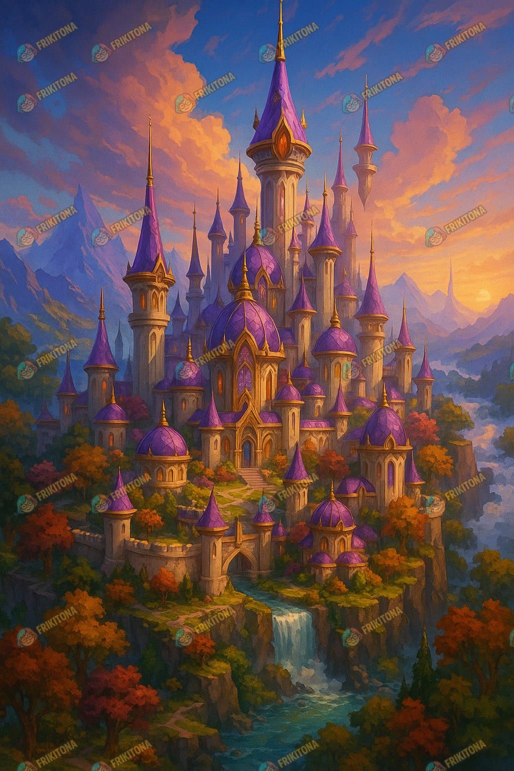 Diamond Painting: Castillo de Cúpulas Violeta