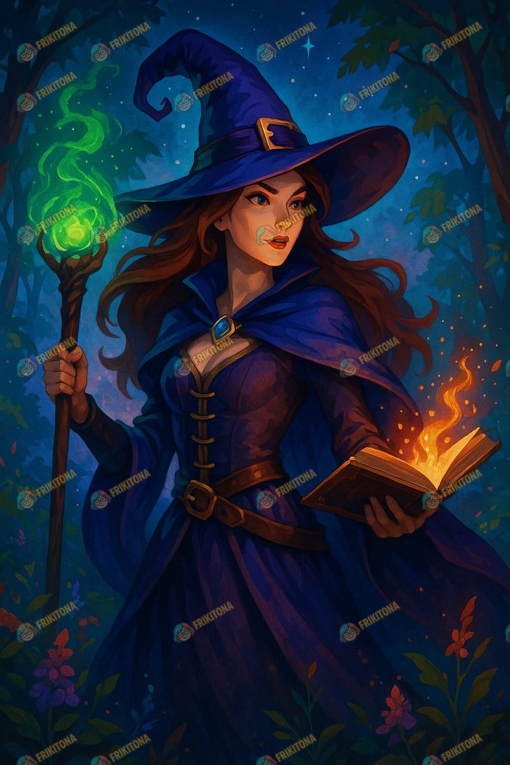Diamond Painting: Hechicera del Grimorio Ardiente