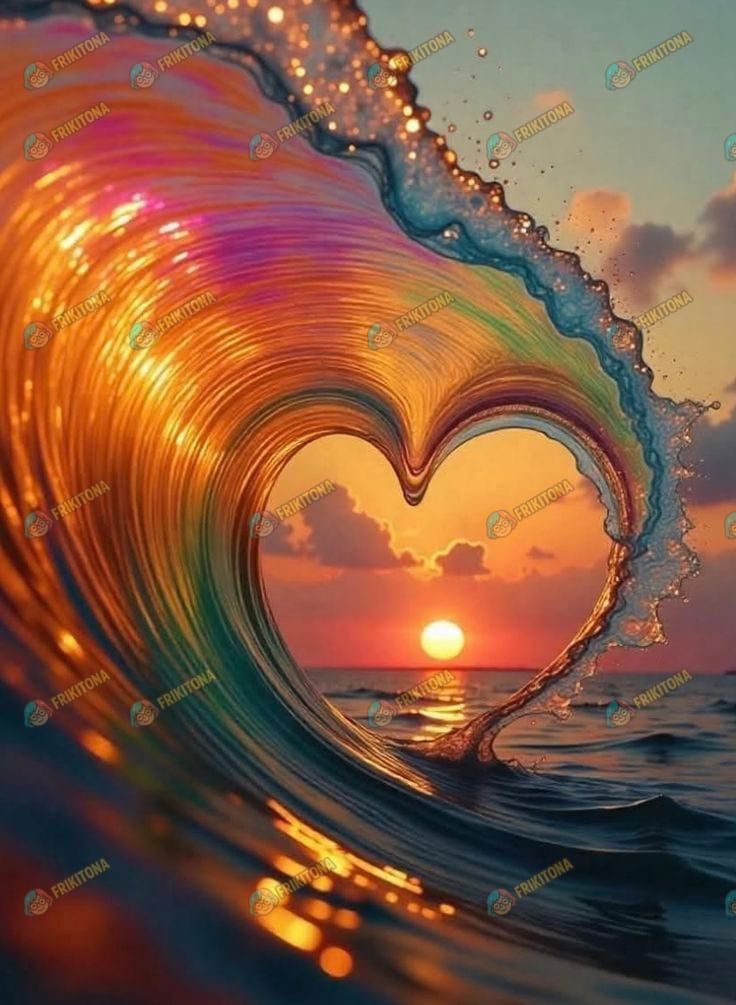 Diamond Painting: Corazón de Ola y Sol