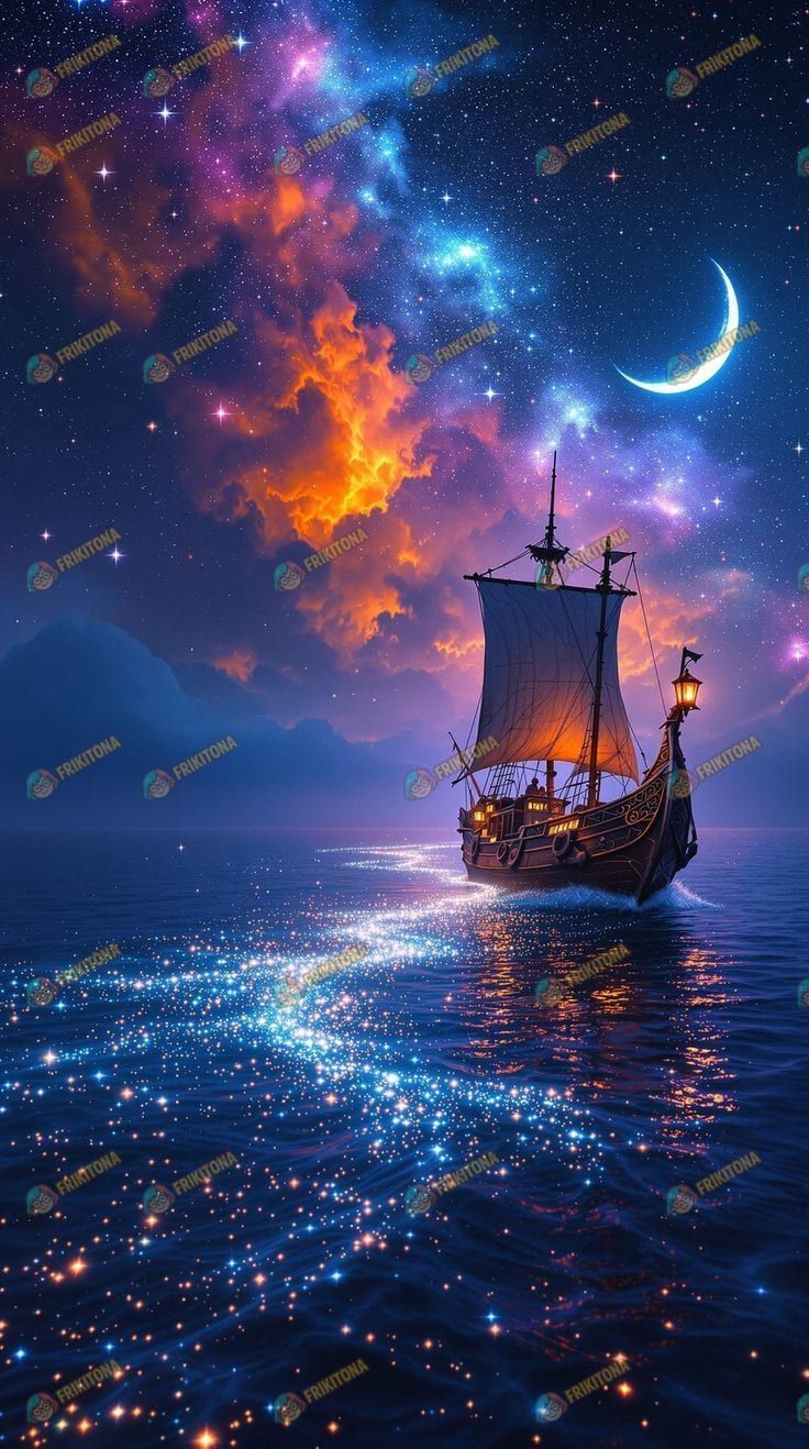 Diamond Painting: Velero en Mar Estelar