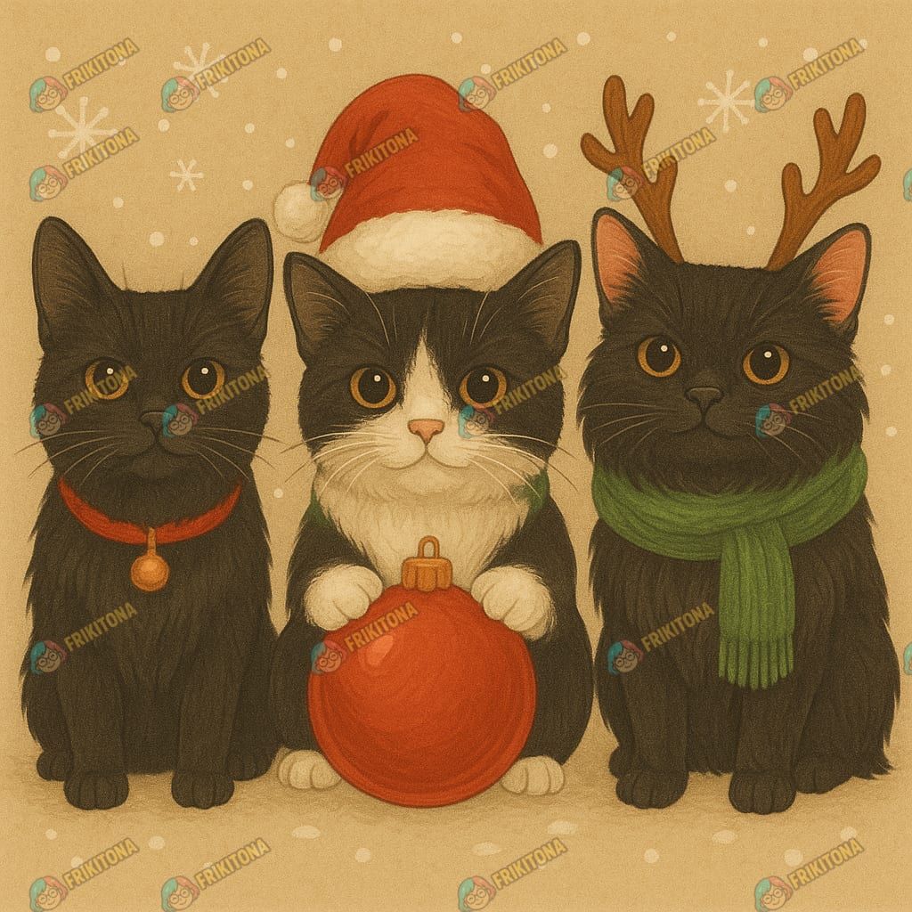 Diamond Painting: Gatitos negros de fiesta